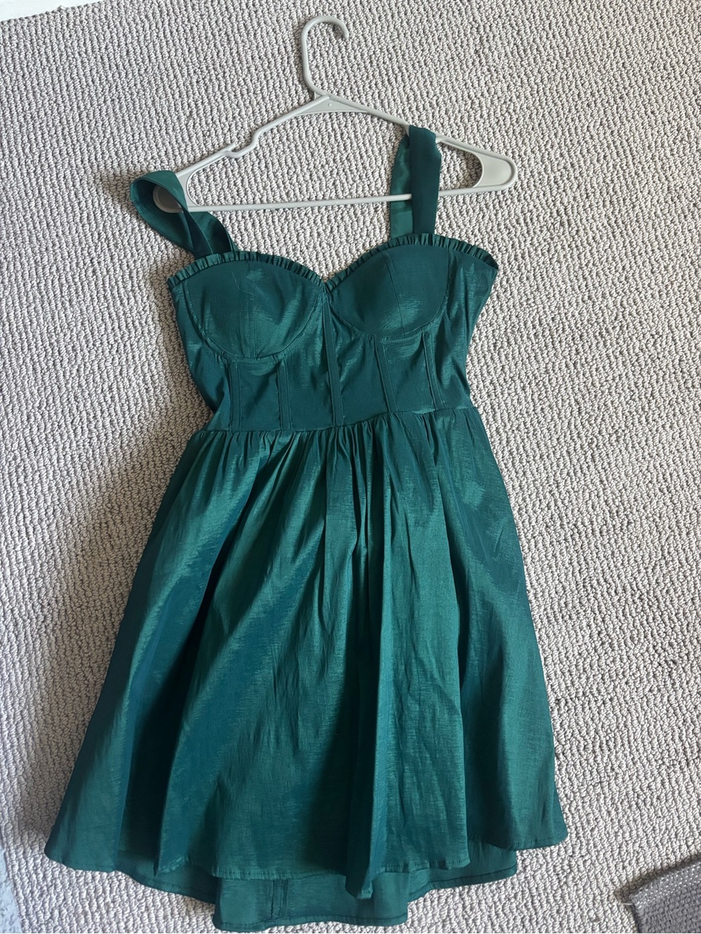 Hunter Teal Strapless Fit-and-Flare Bustier Dress
